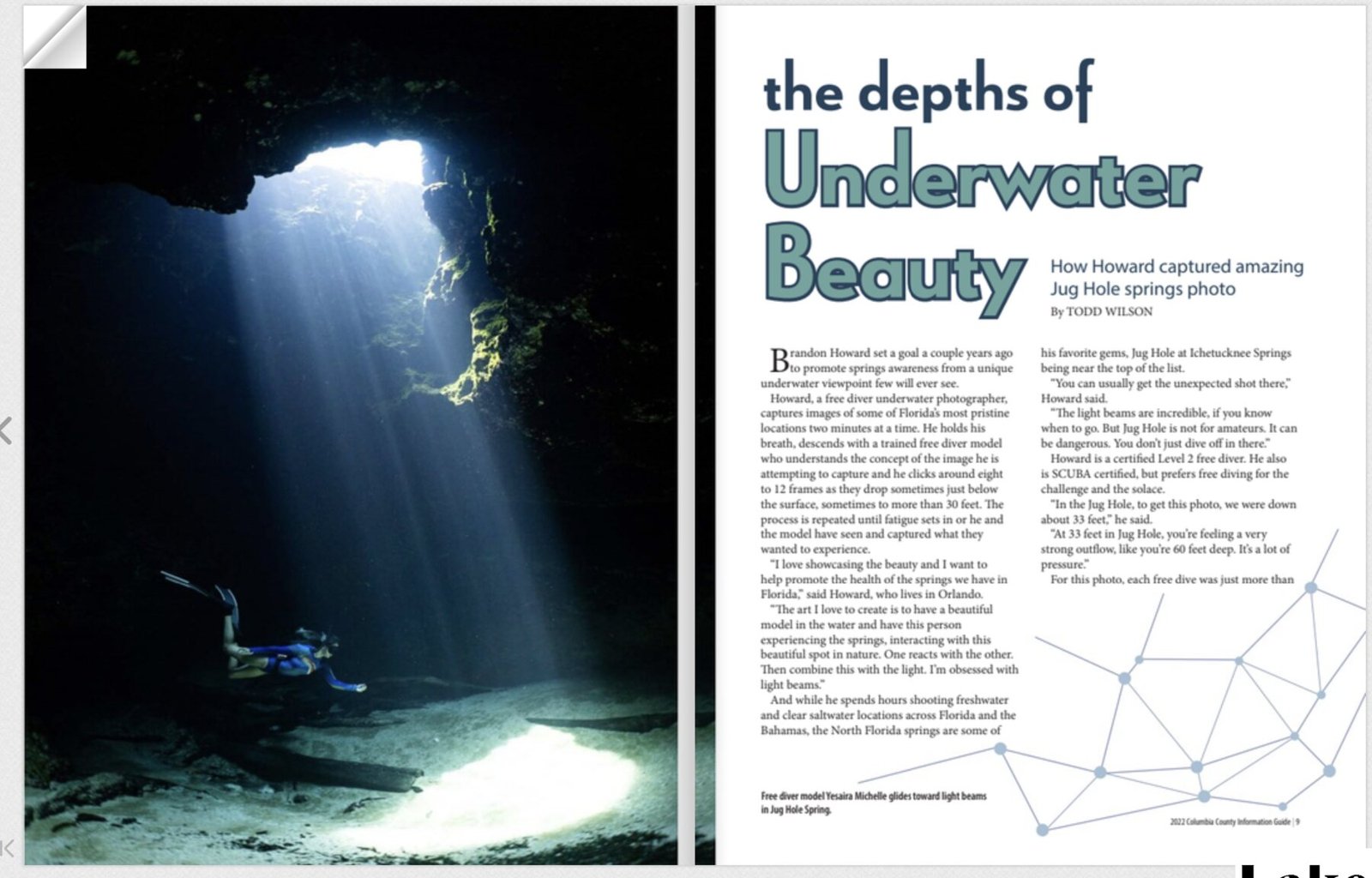Feature spread, pages 8 and 9: The Depths of Underwater Beauty